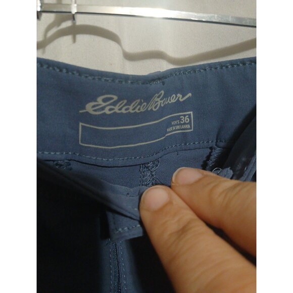 Eddie Bauer Mens Size 36 Chino 10 Inches Nylon Spandex Shorts Ocean Blue - Picture 5 of 9